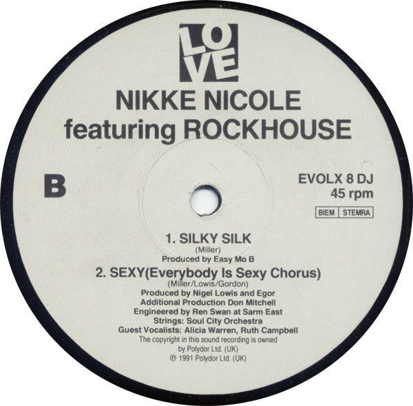 Nikke Nicole Featuring Rockhouse : Sexy (12", Promo)