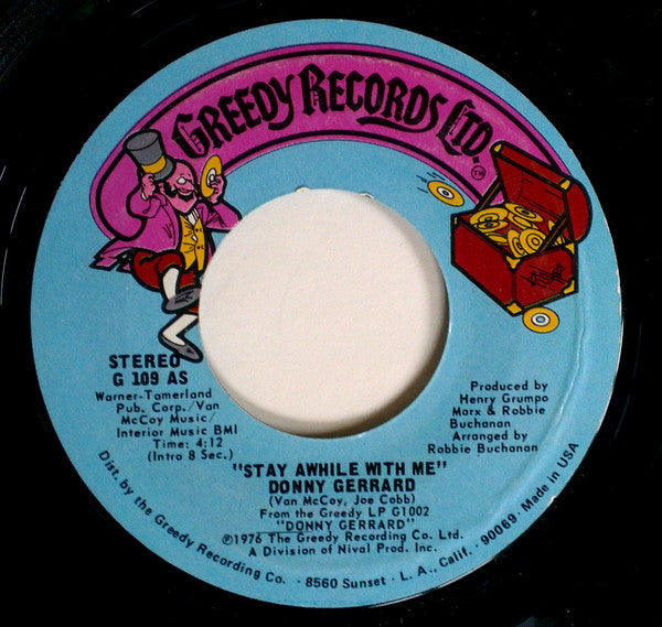 Donny Gerrard : Stay Awhile With Me / Peace For Us All (7", Single)