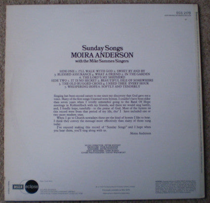 Moira Anderson : Sunday Songs (LP, Album)