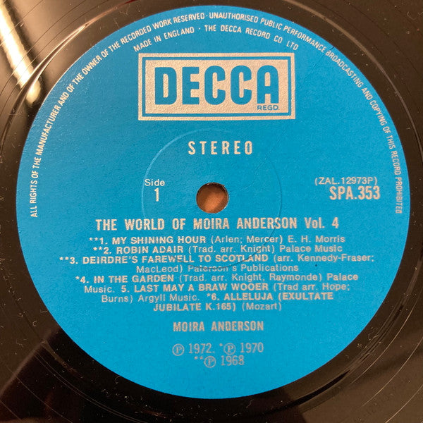 Moira Anderson : The World Of Moira Anderson Vol 4 (LP, Comp)