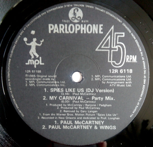 Paul McCartney : Spies Like Us (12", Single)