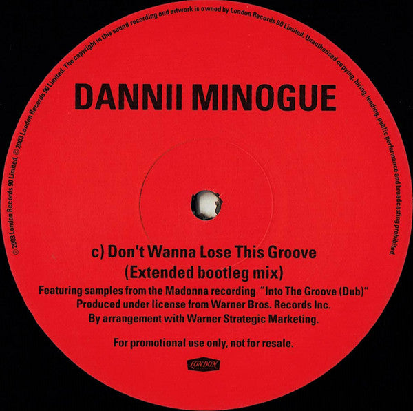 Dannii Minogue : Don't Wanna Lose This Feeling (2x12", Promo)