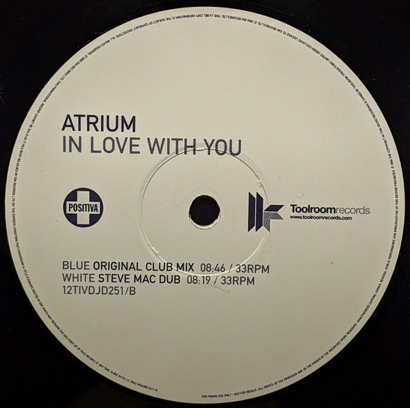 Atrium (3) : In Love With You (2x12", Promo)