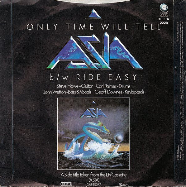 Asia (2) : Only Time Will Tell (7", Single)