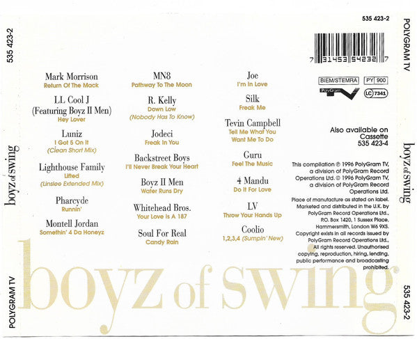 Various : Boyz Of Swing - 20 Soulful Grooves (CD, Comp)