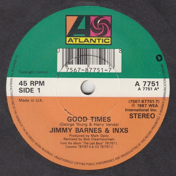 Jimmy Barnes & INXS : Good Times (7", Single)