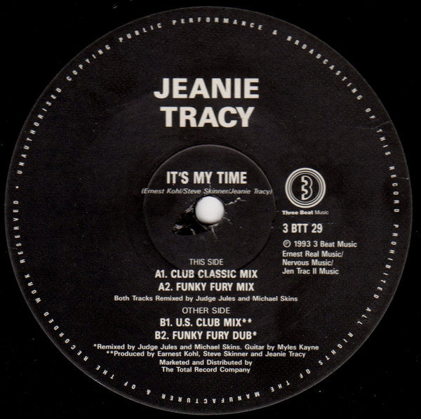 Jeanie Tracy : It's My Time (12")
