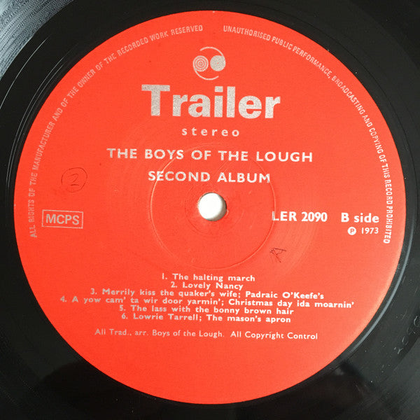 The Boys Of The Lough : Second Album (LP, Album, Red)