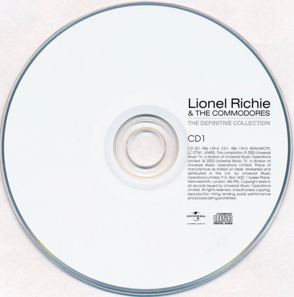 Lionel Richie & Commodores : The Definitive Collection (2xCD, Comp, RM)