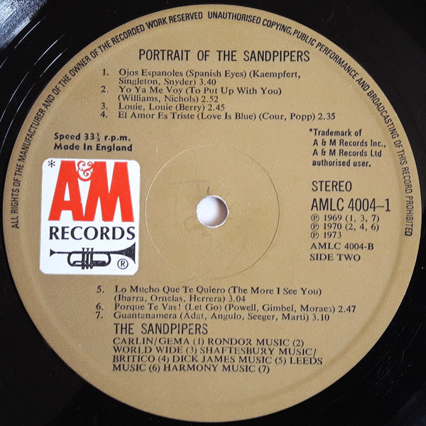 The Sandpipers : Portrait Of The Sandpipers (2xLP, Comp, Gat)
