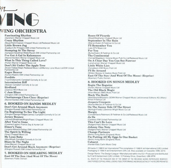 The Kings Of Swing Orchestra : Hooked On Swing (CD, Album, RE)