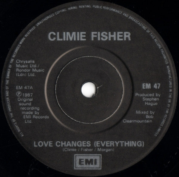 Climie Fisher : Love Changes (Everything) (7", Single, RE, Bla)