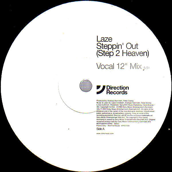Laze : Steppin' Out (12", Promo)
