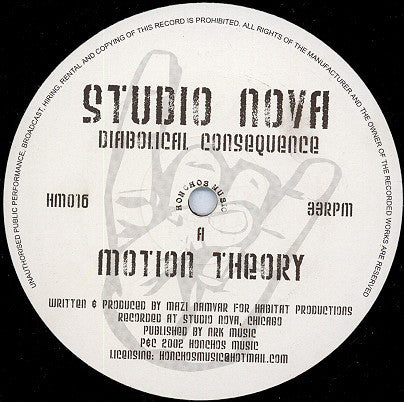 Studio Nova : Diabolical Consequence (12")