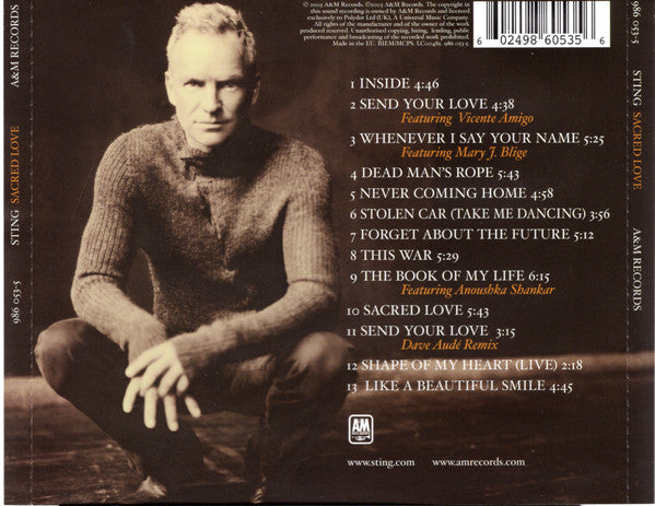 Sting : Sacred Love (CD, Album, S/Edition)
