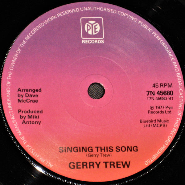 Gerry Trew : Stand And Deliver (7", Single, Promo)