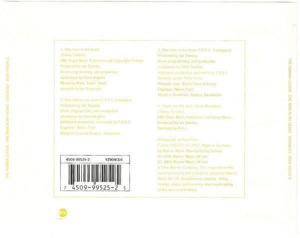 The Human League : One Man In My Heart (CD, Single, CD1)