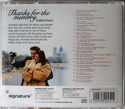 Various : Thanks For The Memory (Golden Duets) (CD, Comp)