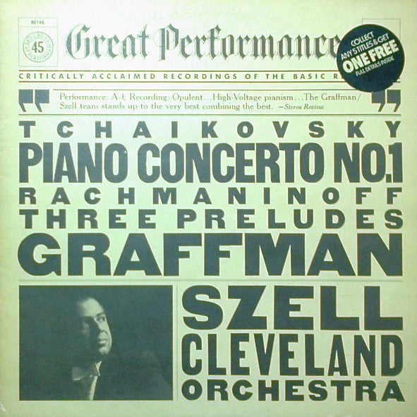 Pyotr Ilyich Tchaikovsky, Sergei Vasilyevich Rachmaninoff / Gary Graffman, George Szell, The Cleveland Orchestra : Piano Concerto No. 1 / Three Preludes (LP, Album, RE)
