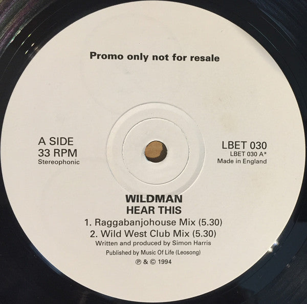Wildman : Hear This! (12", Promo)
