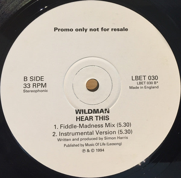 Wildman : Hear This! (12", Promo)