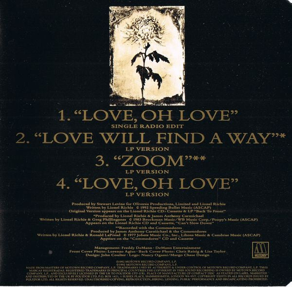 Lionel Richie : Love, Oh Love (CD, Maxi)