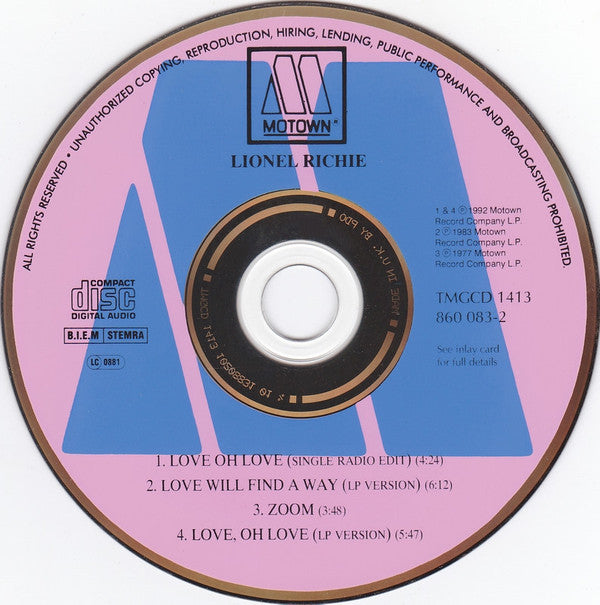 Lionel Richie : Love, Oh Love (CD, Maxi)