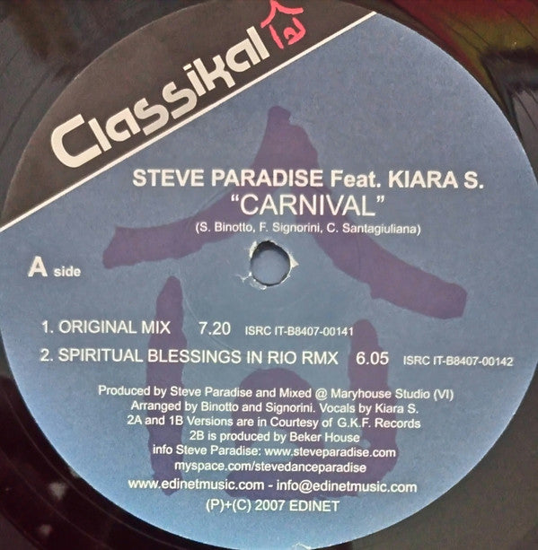 Steve Paradise Feat. Kiara S : Carnival (LP)