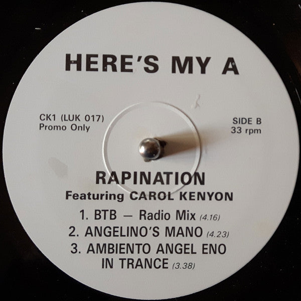 The Rapino Brothers : Here's My A (12", Promo)