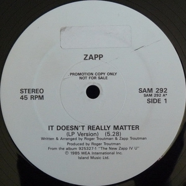 Zapp : It Doesn't Really Matter (12", Promo)