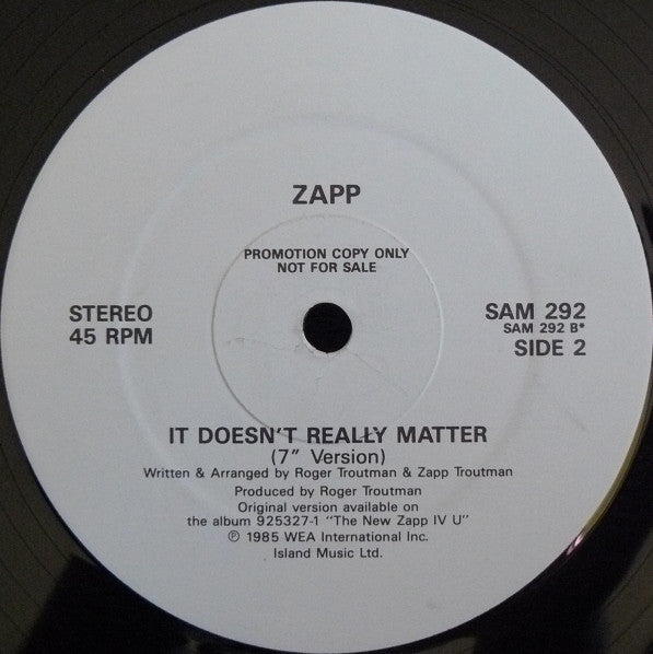 Zapp : It Doesn't Really Matter (12", Promo)