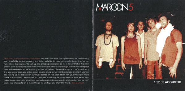 Maroon 5 : 1.22.03. Acoustic (CD, EP)