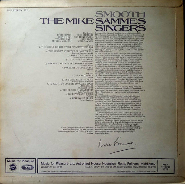 Mike Sammes Singers : Smooth (LP, Album)