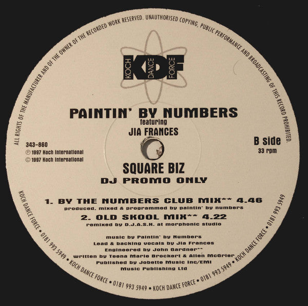 Paintin' By Numbers Featuring Jia Frances : Square Biz (12", Promo)