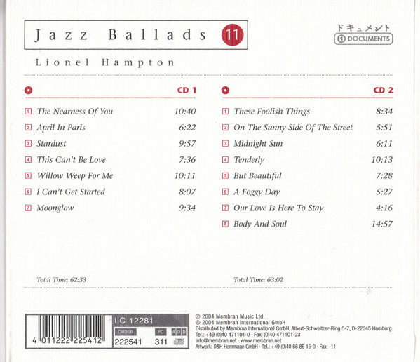 Lionel Hampton : Jazz Ballads 11 (2xCD, Comp, RM)