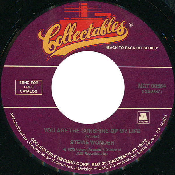 Stevie Wonder : You Are The Sunshine Of My Life / Higher Ground (7", Single, RE)