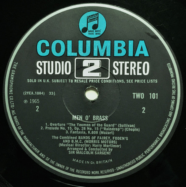 Massed Brass Bands Of Fodens, Fairey Aviation & Morris Motors, Sir Malcolm Sargent : Men O' Brass (LP, Album)