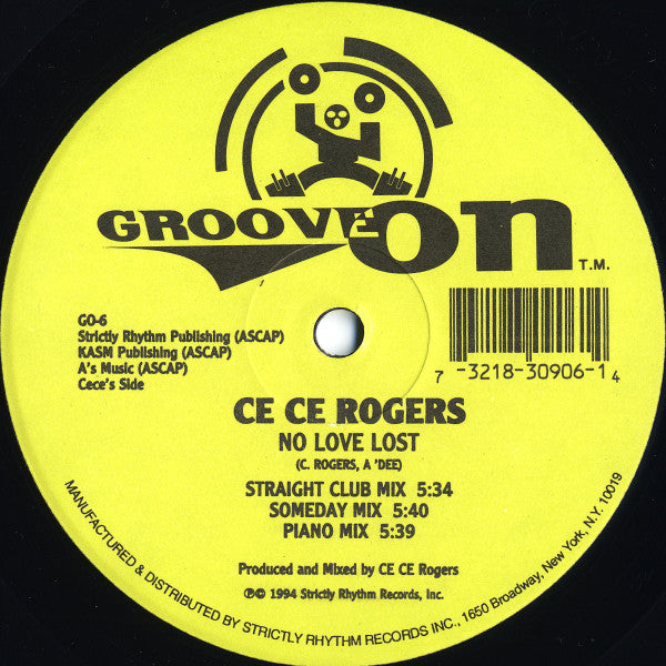 Ce Ce Rogers : No Love Lost (12")