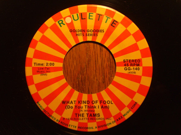 The Tams : Be Young, Be Foolish, Be Happy (7", Single, RE)