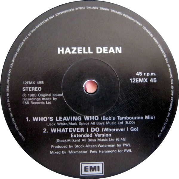Hazell Dean : Who's Leaving Who (Remix) (12", Single)