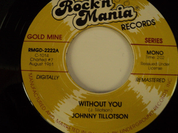 Johnny Tillotson : Without You (7", Single, Mono, RE, RM)