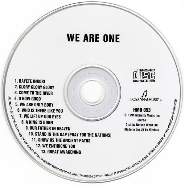 Tom Inglis : We Are One (CD, Album)