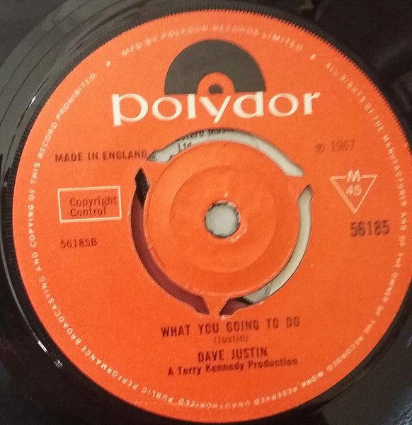 Dave Justin : For Brandy (7", Single, Mono)