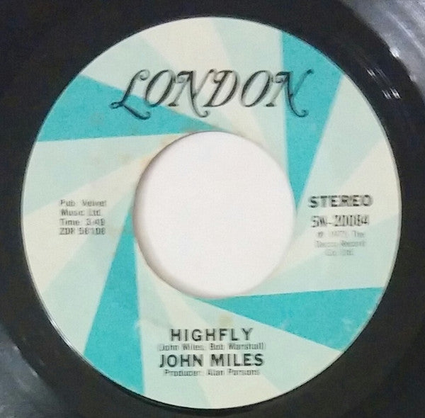 John Miles : Highfly / There's A Man Behind The Guitar (7", Styrene, Pit)