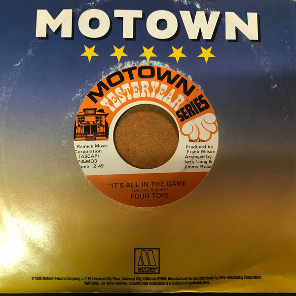 Four Tops : Still Water (Love) / It's All In The Game (7", Single, RP)