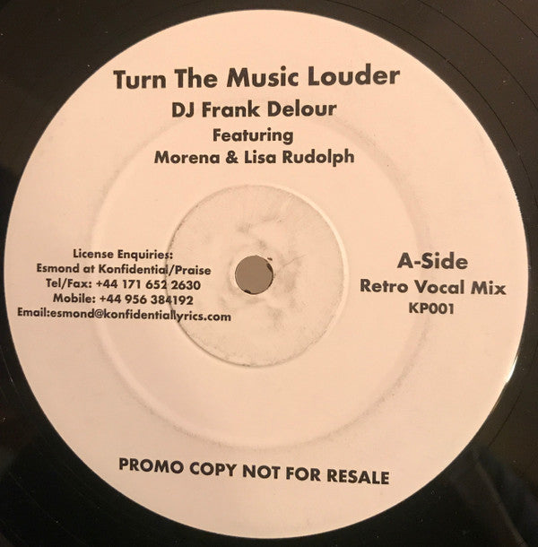 Frank Delour Featuring Morena (24) & Lisa Rudolph : Turn The Music Louder (12", Promo)