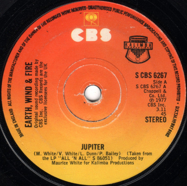 Earth, Wind & Fire : Jupiter (7", Single)