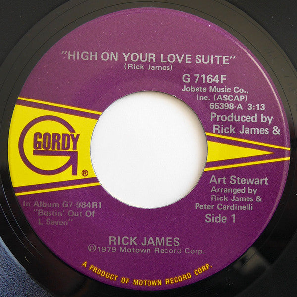 Rick James : High On Your Love Suite / "Stone City Band Hi!" (7", Single)