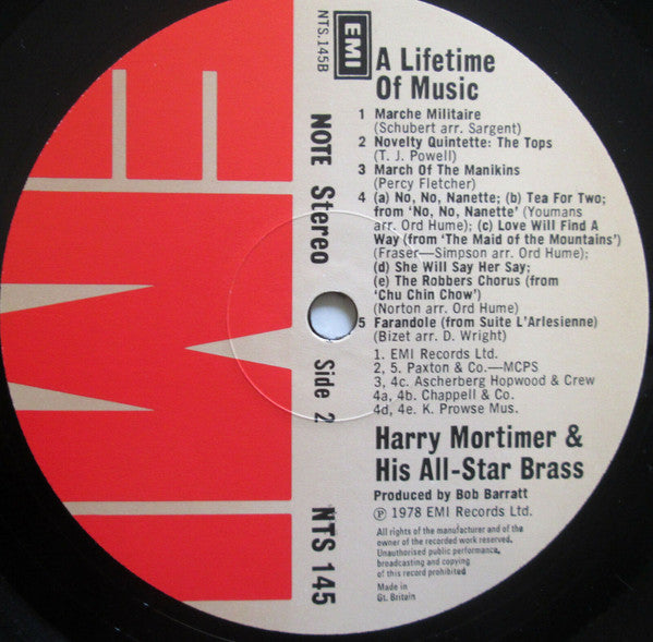 Harry Mortimer & His All Star Brass : A Lifetime Of Music (LP, Album, Comp)