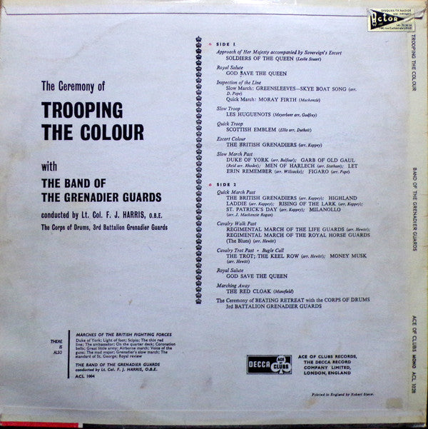 The Band Of The Grenadier Guards Conducted By F.J. Harris : Trooping The Colour (LP, Album)